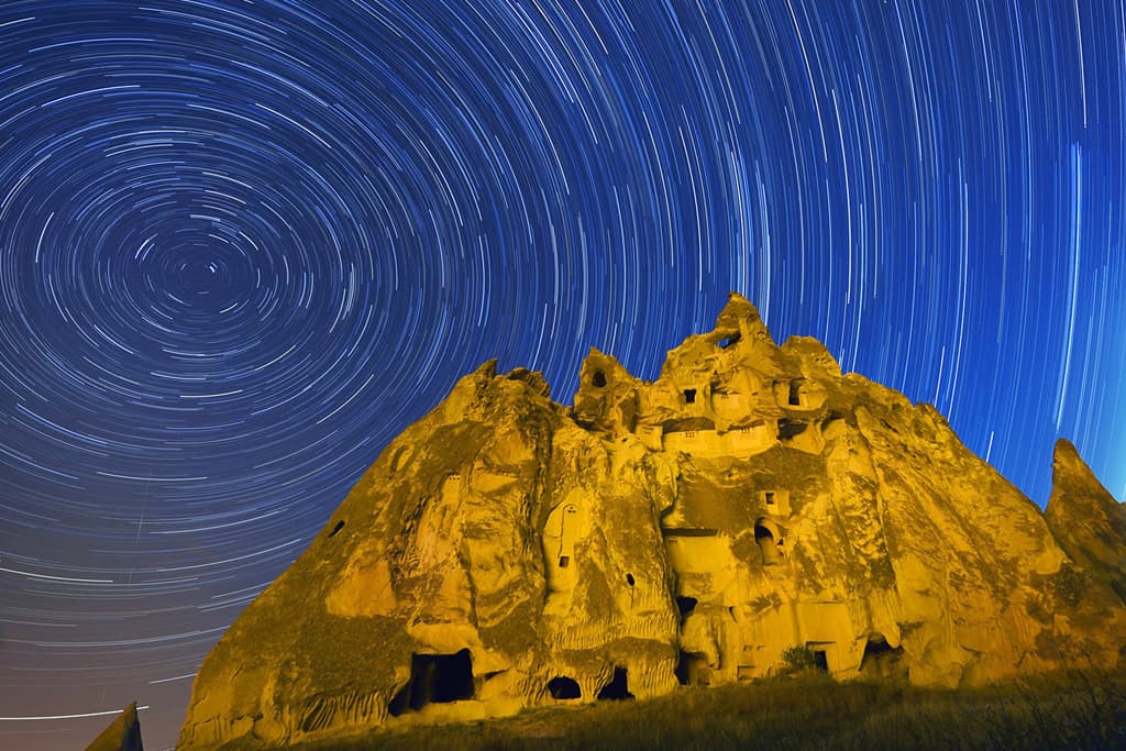 One of the biggest fairy chimney in our frame with thousands of star on the sky